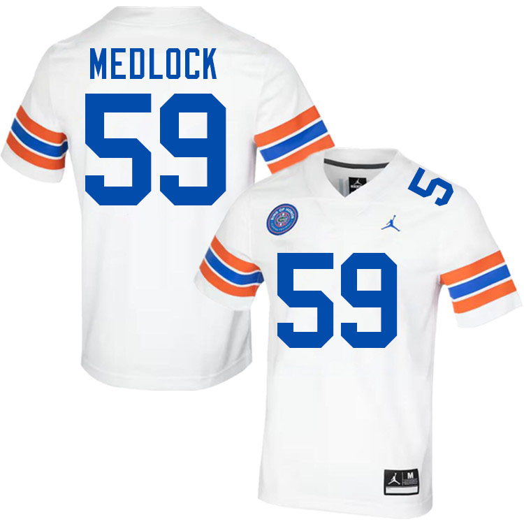 Jahari Medlock Florida Jersey,Florida Gators #59 Jahari Medlock Uniforms,Jersey Youth-Throwback White